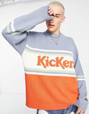 Kickers logo knitted sweater in orange-Multi