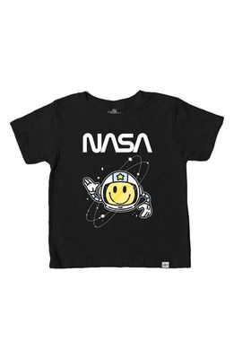 Kid Dangerous Kids' NASA Astro Smiley Face Cotton Graphic Tee in Black