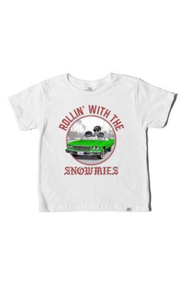 Kid Dangerous Kids' Snowmies Cotton Graphic T-Shirt in White