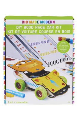 Kid Made Modern DIY Wood Racecar Kit in Yellow Multi