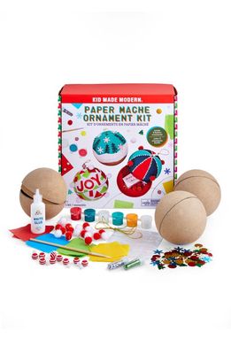 Kid Made Modern Papier Mâché Ornament Kit in Red/Green Multi
