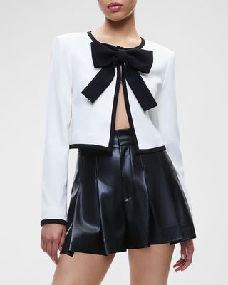 Kidman Bow Fitted Cropped Jacket