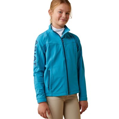Kid's Agile Softshell Waterproof Jacket in Mosaic Blue