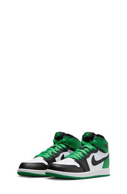 Kids' Air Jordan 1 Retro High Top Sneaker in Black/Lucky Green/White