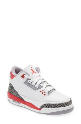 Kids' Air Jordan 3 Retro Sneaker in White/Red/Black