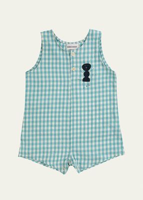 Kid's Ant Vichy Woven Playsuit, Size 6M-24M