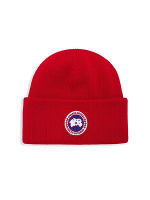 Kid's Arctic Disc Merino Wool Toque Beanie - Red - Red