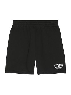 Kid's Bb Paris Icon Jogging Shorts - Washed Black White - Size 8