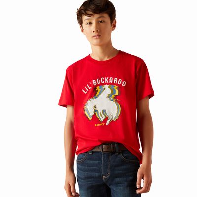Kid's Block Rodeo T-Shirt in Red, Size: XS by Ariat