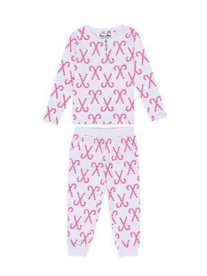 Kid's Candy Cane Long PJ Set - Red - Size 3 - Red - Size 3