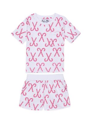 Kid's Candy Cane Short PJ Set - Red - Size 12 Months - Red - Size 12 Months