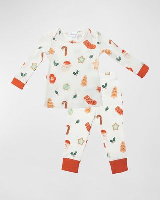 Kid's Christmas Cookies 2-Piece Pajama Set, Size 2T-4T