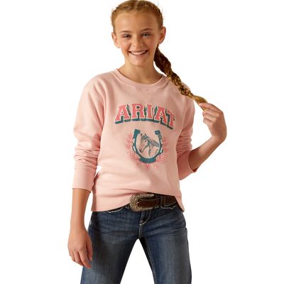 Kid's College Sweatshirt in Blushing Rose