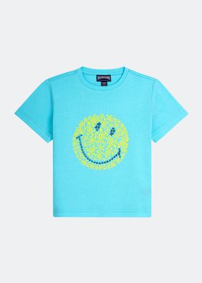 Kid's Contrast Happy Face T-Shirt, Size 2-14