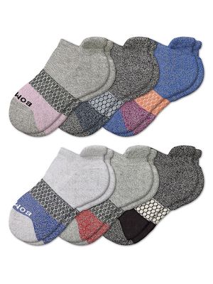 Kid's Core Tri-Blocks Ankle Socks, Pack of 6 - Mixed - Mixed