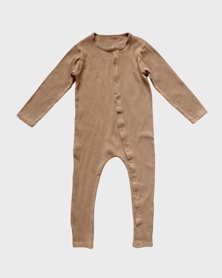 Kid's Coverall Ribbed Pajamas, Size 3M-9