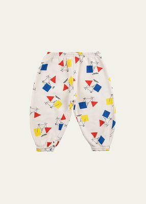 Kid's Crazy Bicy Bicycle-Print Joggers, Size 3M-24M