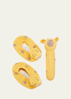 Kid's Crochet Giraffe 2-Piece Rattle Set