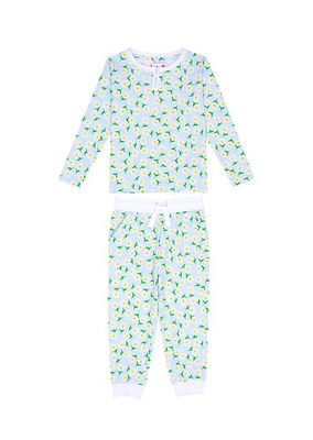 Kid's Daisy Jersey Long Pajama Set