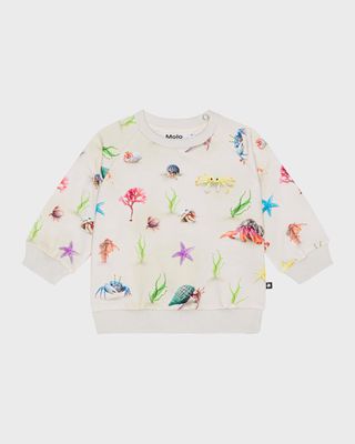 Kid's Disc Hermit Crab Cotton Sweatshirt, Size 6M-2