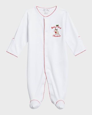Kid's Embroidered First Christmas Footie, Size Newborn-9M