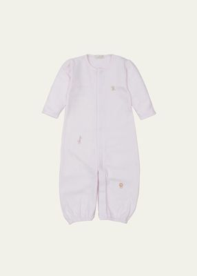 Kid's Embroidered Pima Cotton Convertible Gown, Size Newborn-3M