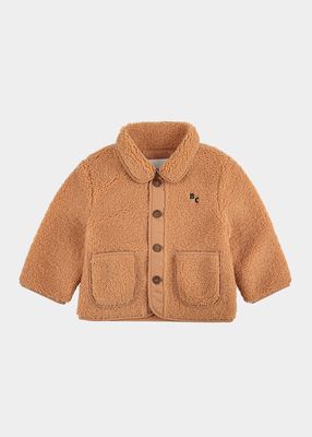Kid's Embroidered Sheep Skin Jacket, Size 3M-36M