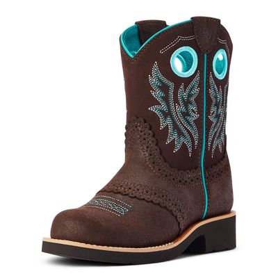 Kid's Fatbaby Cowgirl Western Boots in Royal Chocolate