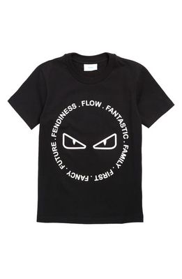 Kids' Fendiness Eyes Graphic T-Shirt in F0Gme Black