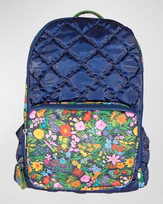 Kid's Flip Floral Quilted Backpack