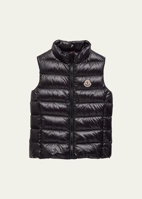 Kid's Ghany Quilted Puffer Down Vest, Size 4-6