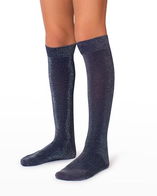 Kid's Glitter Knee-High Socks, Size 2-12