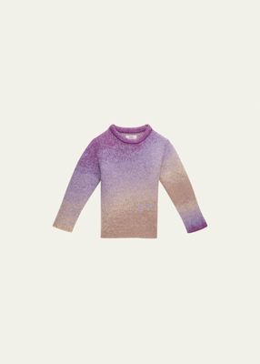 Kid's Gradient Knit Crewneck Sweater, Size 6-14