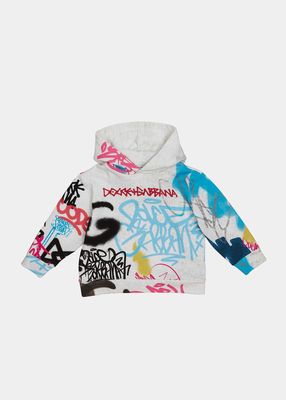 Kid's Graffiti Tags Graphic Hoodie, Size 8-12