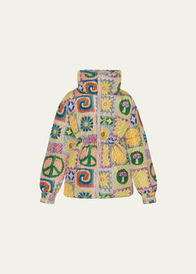 Kid's Hally Mixed Prints Jacket, Size 4-7
