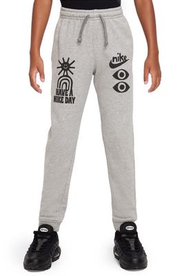 Kids' Have a Nike Day Graphic Sweatpants in Grey Heather/Grey/Black