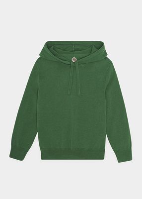 Kid's Hoopy Solid Cashmere Hoodie, Size 2-10