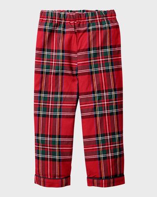 Kid's Imperial Tartan-Print Pajama Pants, Size 6M-14