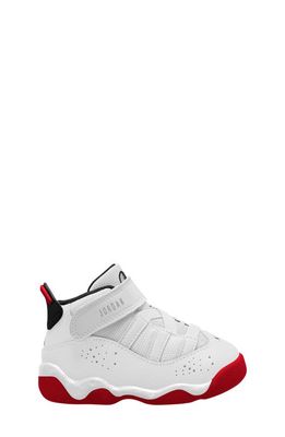 Kids' Jordan 6 Rings High Top Sneaker in White/University Red/Black