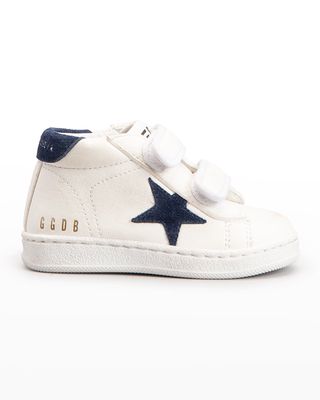 Kid's June Nappa Leather Suede Star Sneakers, Size Baby/Toddler
