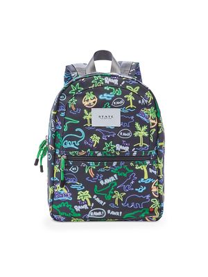 Kid's Kane Mini Travel Backpack - Neon Dino - Neon Dino