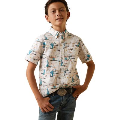 Kid's Krish Classic Fit Shirt in White, Size: XS by Ariat