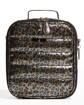 Kid's Leopard Quilted Puff Lunchbox