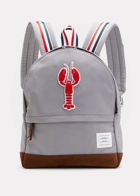 Kid's Lobster Patch Leather Backpack