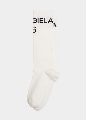 Kid's Logo-Intarsia Socks, Size 1-3