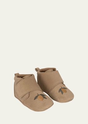 Kid's Mamour Embroidered Suede Footies, Baby/Toddler