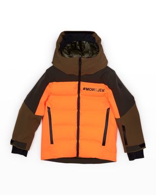 Kid's Montmiral Guibbotto Half Reversed-Logo Colorblock Jacket, Size 8-14