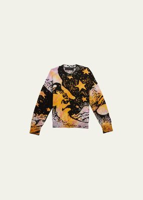 Kid's Moon & Stars Intarsia Sweatshirt, Size 4-12