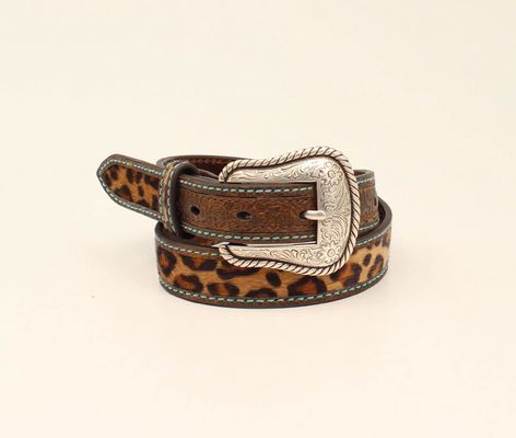 Kid's Narrow leopard belt in Brown, Size: 22 by Ariat