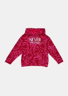 Kid's Never Too Much Versace Baroque-Print Sweatshirt, Size 4-6